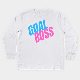 Goal Boss - Bright Kids Long Sleeve T-Shirt